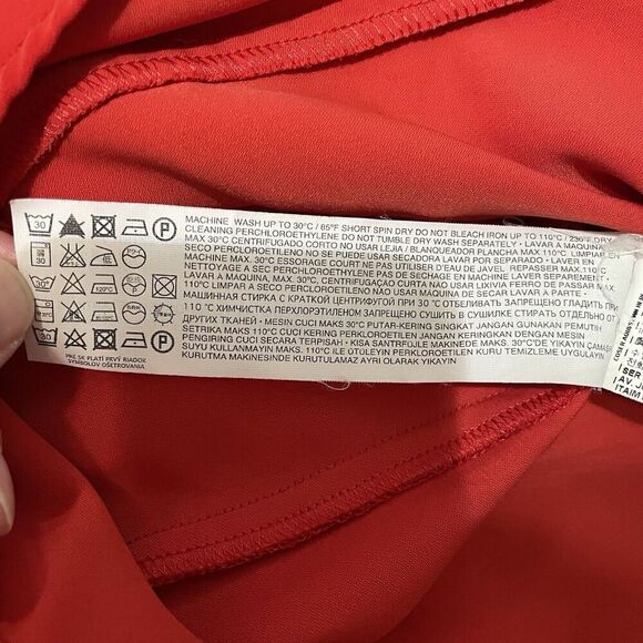 Mango Suit Collection Dress Women Size 4 Red Flutter Hem Short Sleeve Classic … - Picture 8 of 8